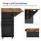 Rolling Kitchen Island with Drop Leaf Table, USB Outlet, Storage